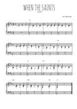 Téléchargez l'arrangement pour piano de la partition de spirituel-when-the-saints en PDF